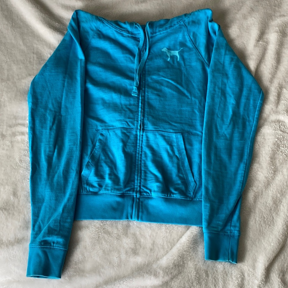 Victoria’s Secret Pink Turquoise zipper jacket XS